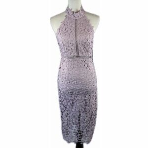 Bardot Gemma Halter Lace Dress Orchid Lavender Size 6 Whimsy Party NWT flaw